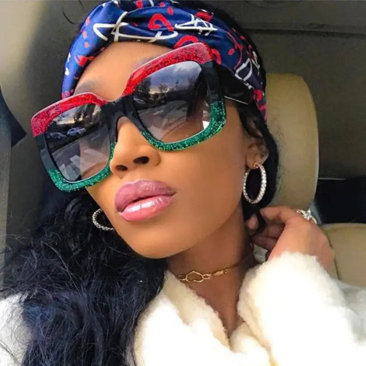Colorful glitter sunglasses retro sunglasses null
