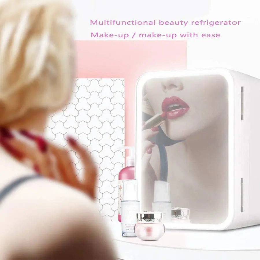 Mini Makeup Fridge Portable Cosmetic Refrigerator Cooler and Warmer Freezer for Perfume Beauty Skincare Products null
