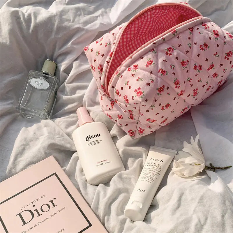 Bow Cosmetic Bag Large Capacity Travel Skincare Storage null