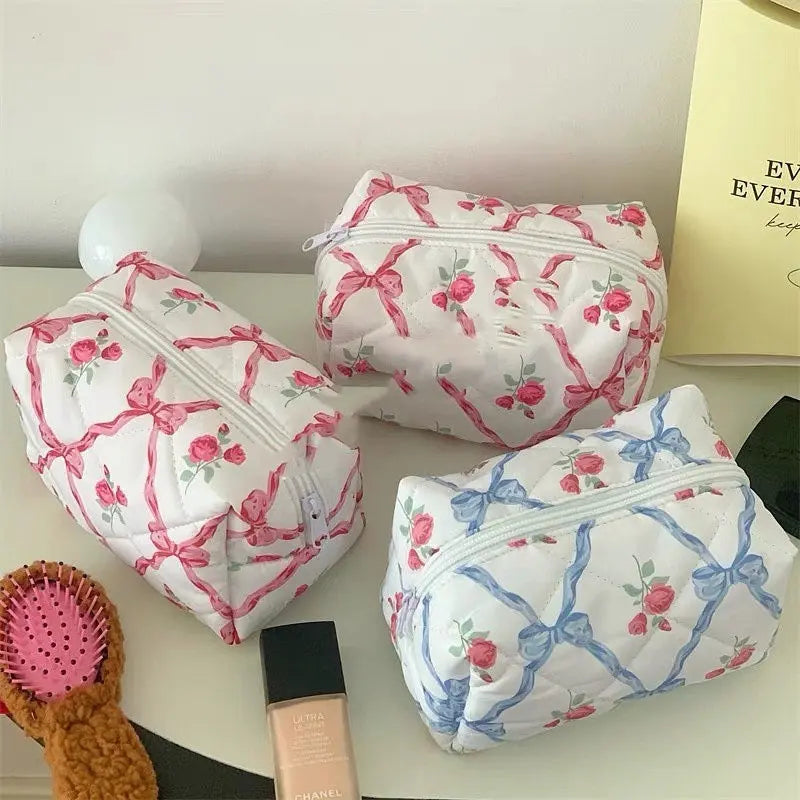 Bow Cosmetic Bag Large Capacity Travel Skincare Storage null