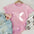 Summer Plus Size Women Clothing New Feather Print T-Shirt