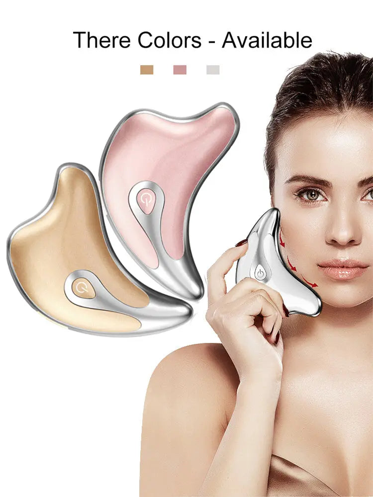 Gua Sha Scraper Facial Massager Face Lifting Slimming LED Light Microcurrent Skin Rejuvenation Electric Body Gouache Massage null