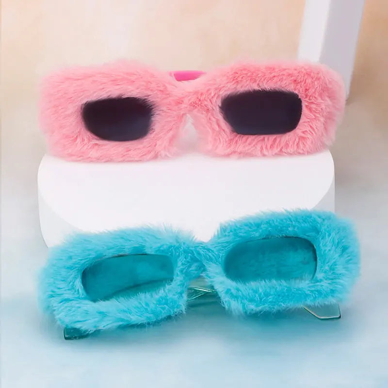 Plush Square Sunglasses For Women All Inclusive Sunglasses For Women In Winter null