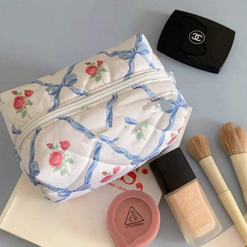 Bow Cosmetic Bag Large Capacity Travel Skincare Storage null