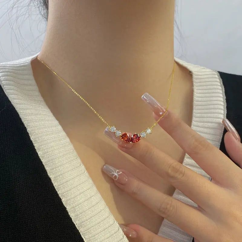 Water Drop Zircon Necklace Accessories For Women null