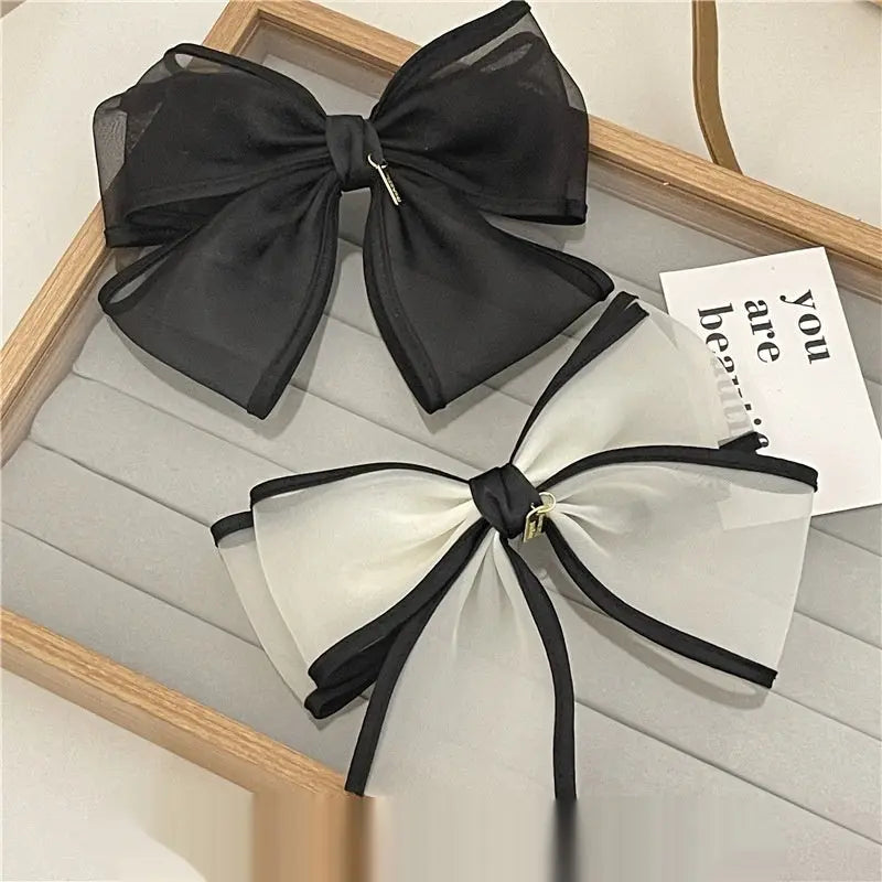 Handmade Mesh Bow Hair Accessories For Women null